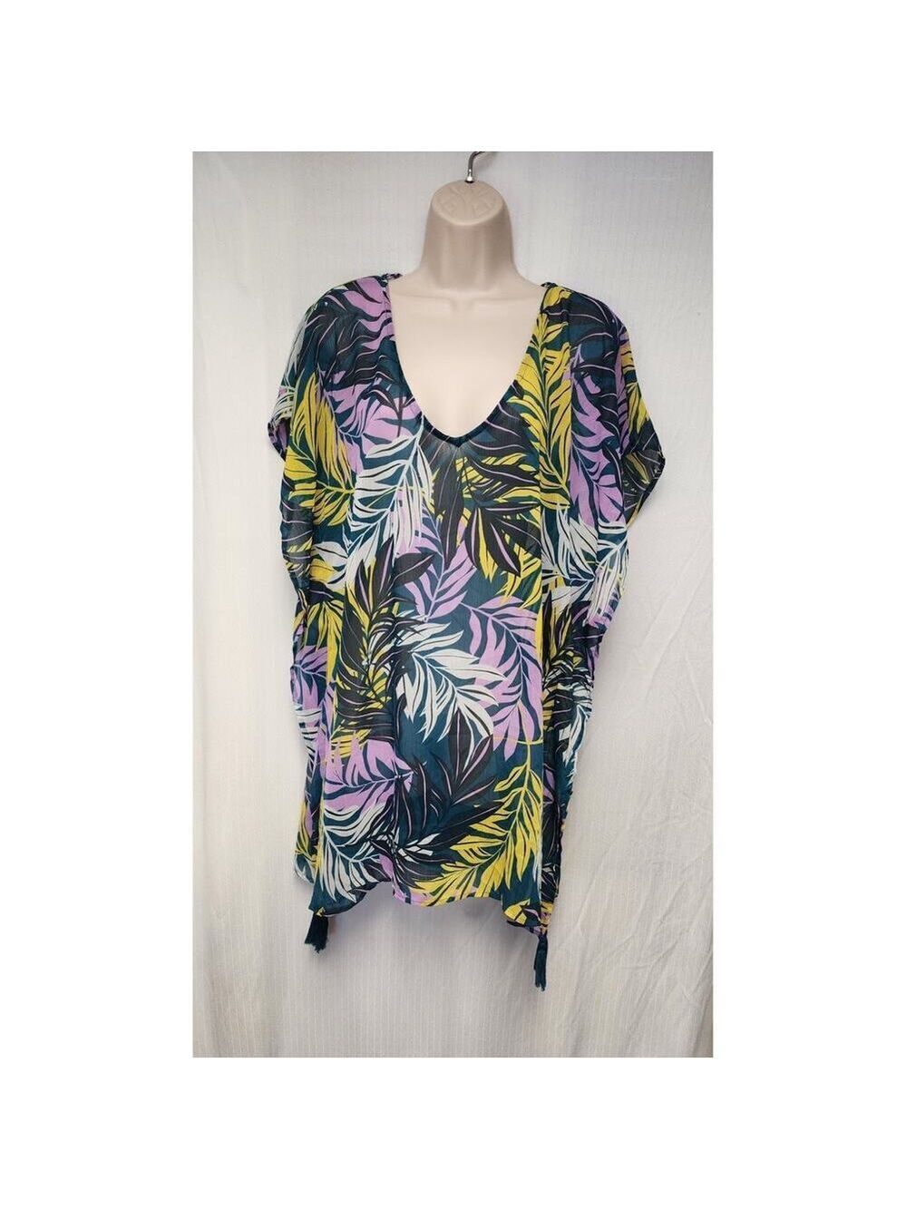 Palisades Beach Club Women's V-Neck Sheer Chiffon Swimsuit Covered Size XL/XXL - Picture 4 of 10
